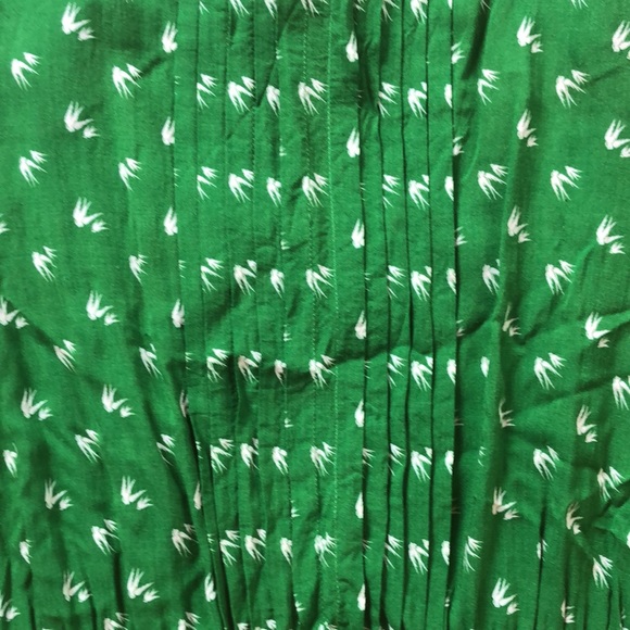 Anthropologie green summer top tie back - Picture 2 of 11